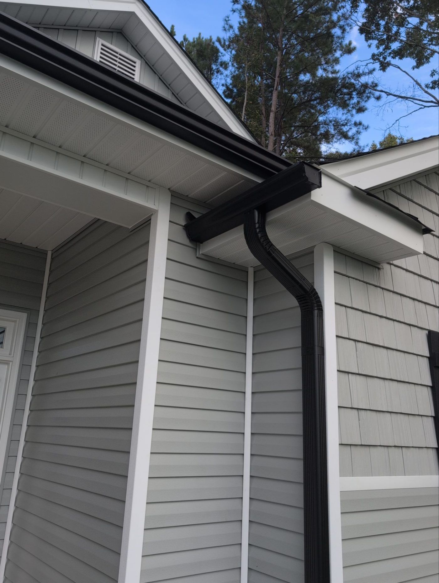 Seamless gutters installed by Five Oaks Roofing Plus