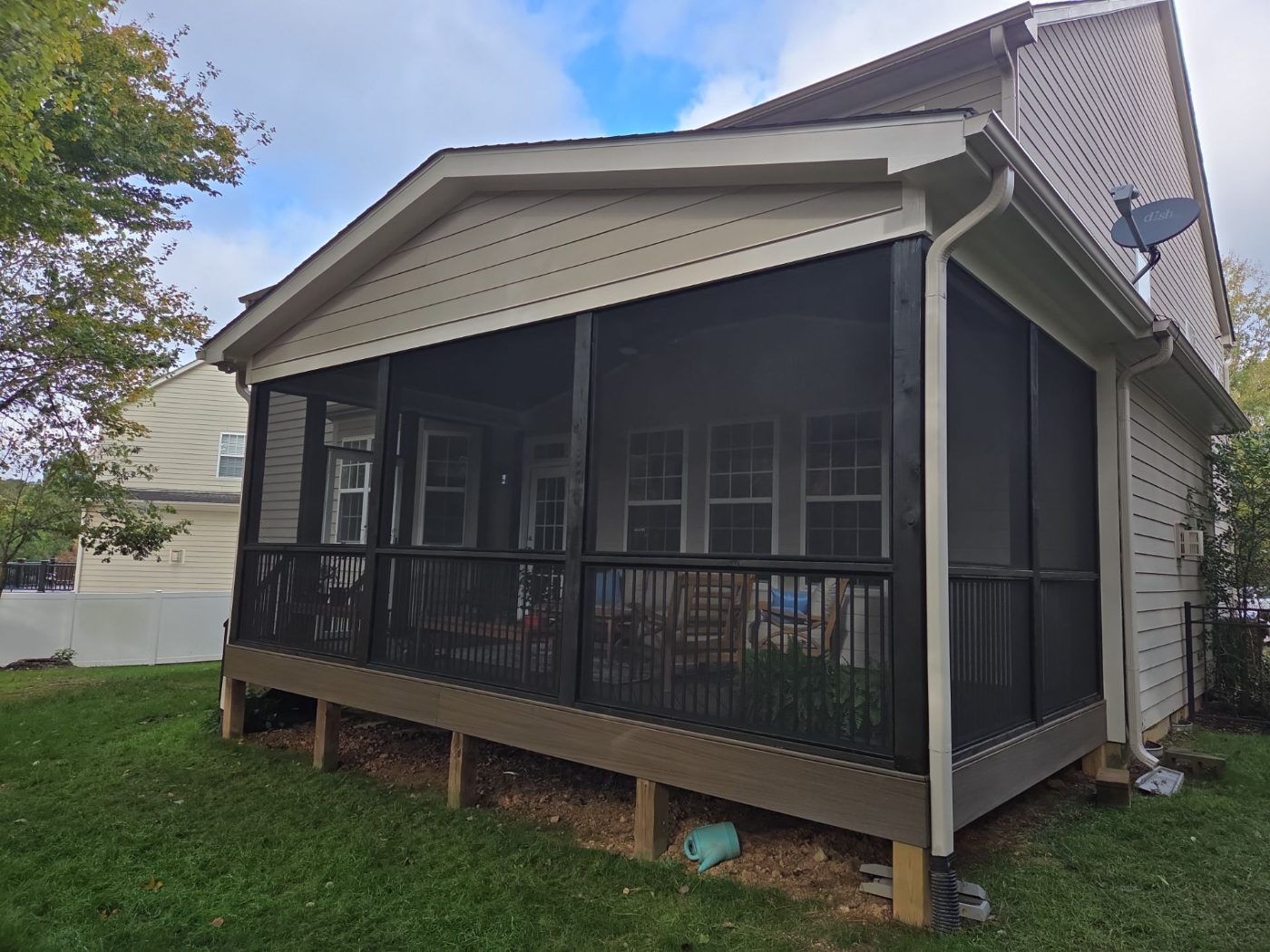Screened porch project by Five Oaks Roofing Plus